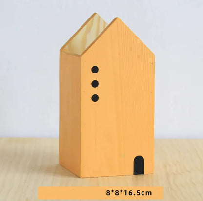 Wooden Desk Pen Holder