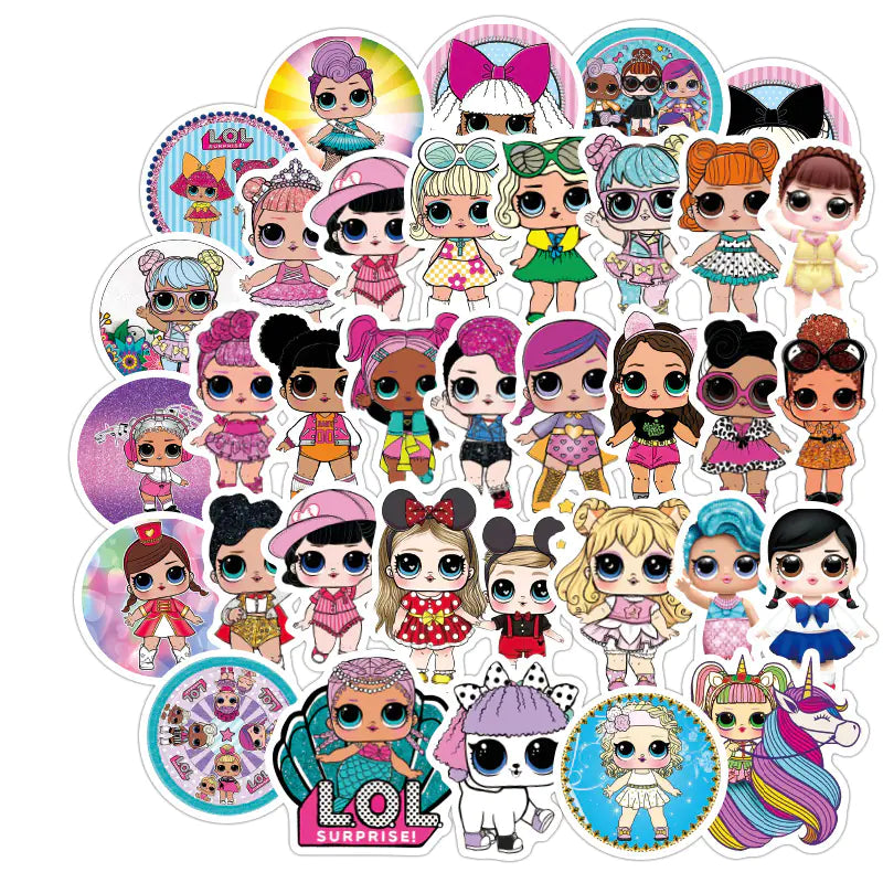 100 Waterproof Sticker Pack- Dolls and More