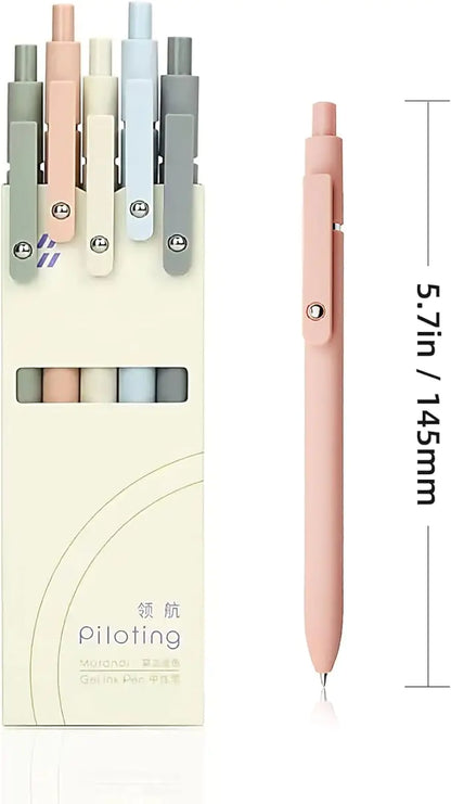 Gel Pens, 5 Pcs 0.5mm Black Ink Pens