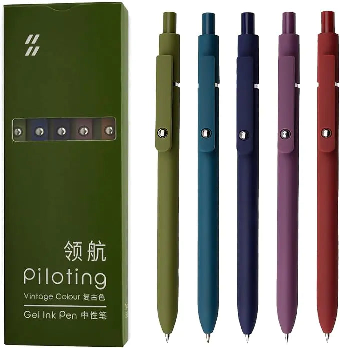 Gel Pens, 5 Pcs 0.5mm Black Ink Pens
