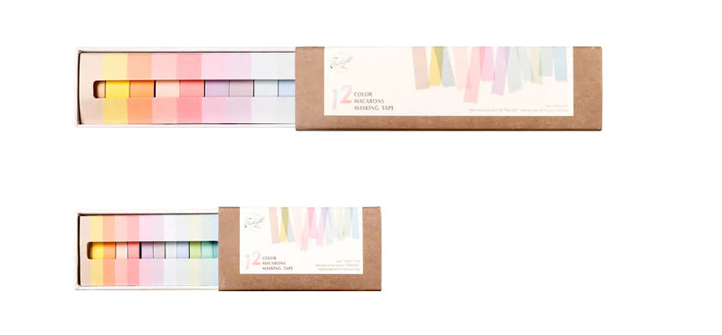 Japanese Washi Tape- Macaron Edition (12 Colors)